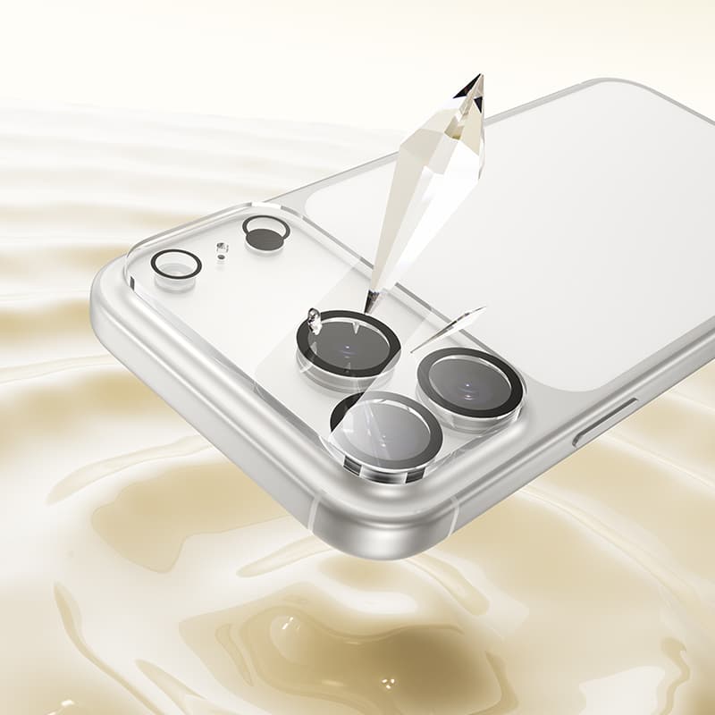 фото Защитное стекло на камеру для iphone 17 Pro Max 6.9 HOCO G13 3D прозрачное с черной окантовкой тех пак