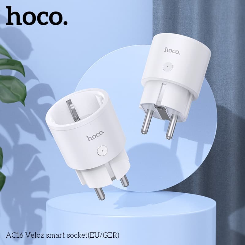 Умная розетка Hoco AC16 Wi-Fi адаптер питания белый
