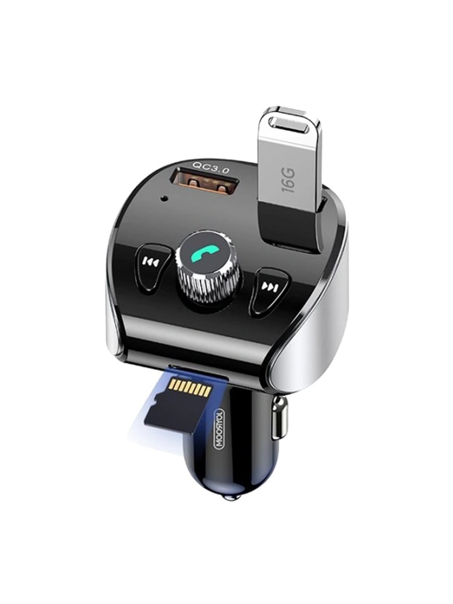 Изображение FM трансмиттер bluetooth модулятор Joyroom JR-CL02 USB + USB QC3.0 18W сайта akstel.ru фото FM трансмиттер bluetooth модулятор Joyroom JR-CL02 USB + USB QC3.0 18W