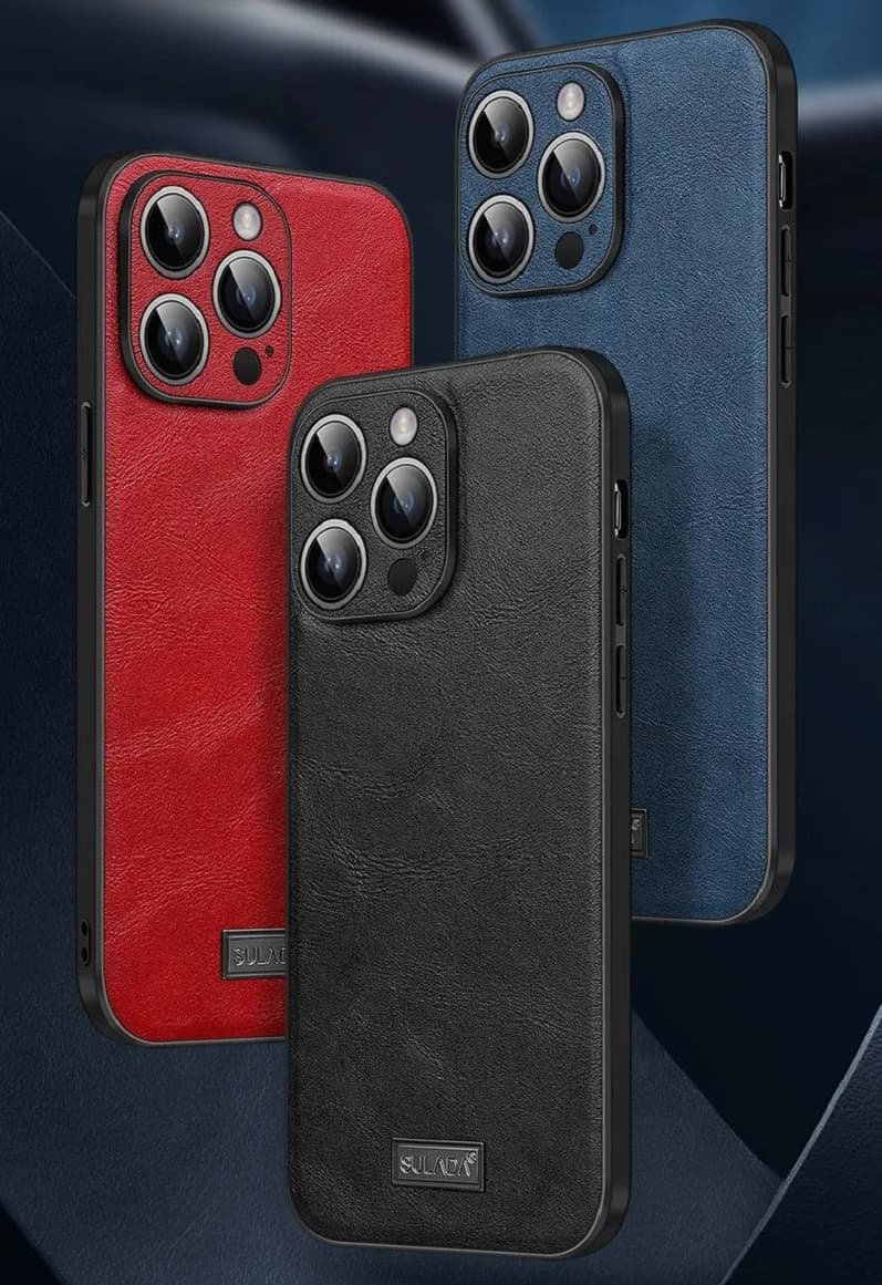 фото Чехол накладка для Samsung S26 Ultra SULADA Artisan силикон+пластик под кожу черная