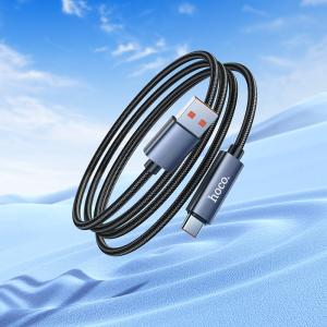 Кабель для зарядки Type-C USB HOCO X112 1м 5A с дисплеем черный