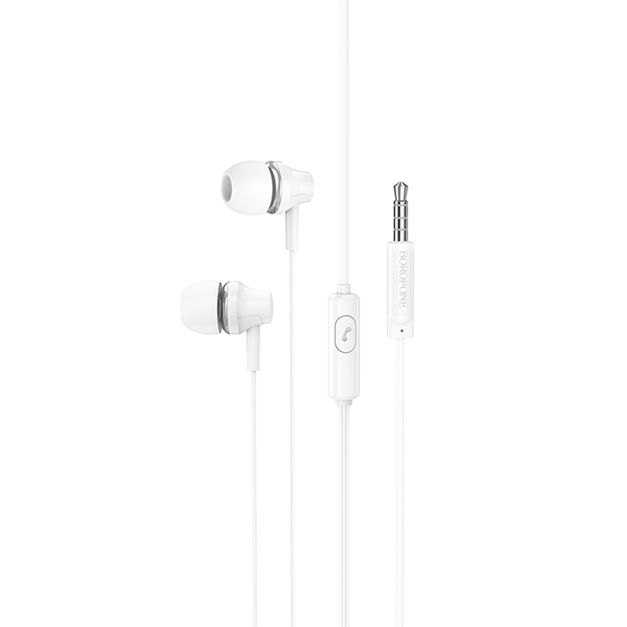 фото Наушники проводные Borofone BM74 с микрофоном Jack 3.5mm 1.2 белые