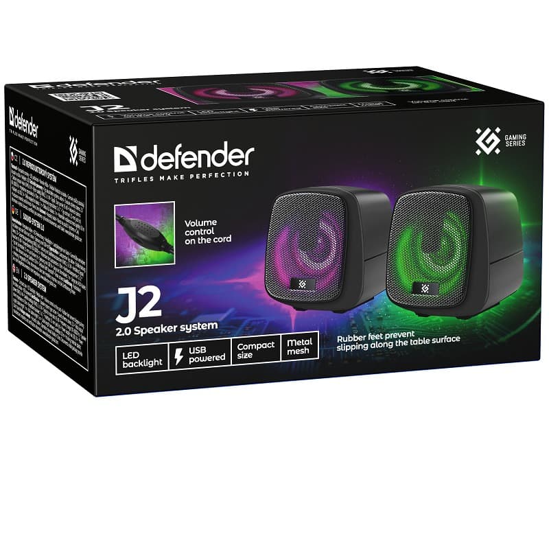 Акустическая система 2,0 DEFENDER J2 1 6 Вт, подсветка, питание от USB