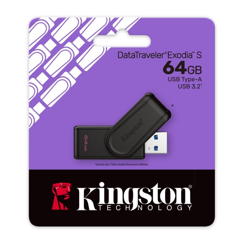 Изображение Флеш-накопитель Kingston DT Exodia S USB 3.2 черный 64Gb