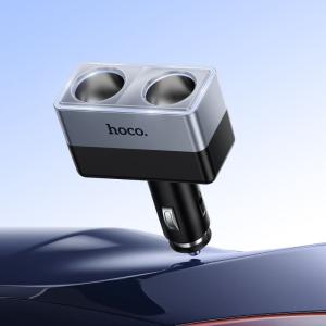 Разветвитель HOCO Z65 240W LED 2 прикуривателя черный