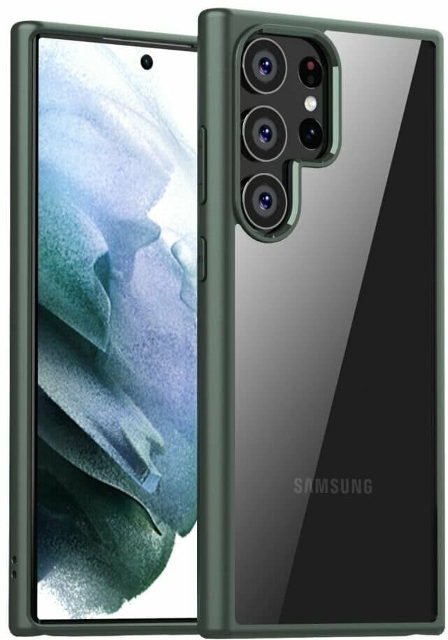 фото Чехол накладка для Samsung S23 силикон+пластик прозрачно-матовая серо-голубая