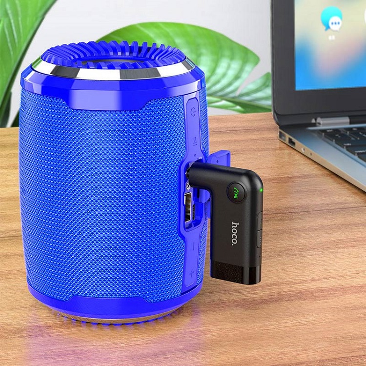 фото Блютуз aux FM трансмиттер bluetooth адаптер ресивер Hoco E53 черный