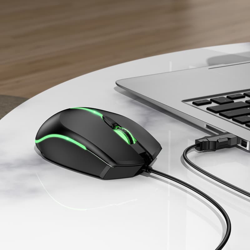 Мышь проводная игровая Hoco GM37 Gaming 1.4м черная с подсветкой Мышь проводная игровая Hoco GM37 Gaming 1.4м черная с подсветкой
