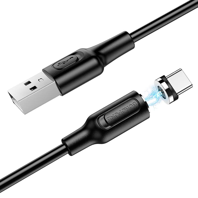 Кабель для зарядки Type-C USB Borofone BX41 3A 1м магнитный черный