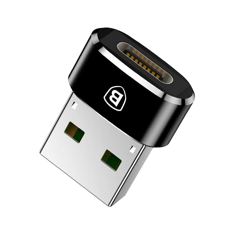 Адаптер переходник OTG с USB на Type-C USB Baseus CAAOTG-01 черный