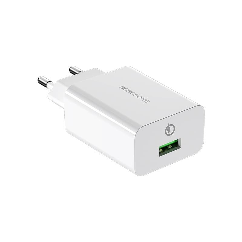 фото Сетевое зарядное устройство Адаптер Блок питания Borofone BA21A USB QC3.0 18W белое