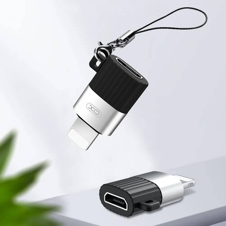 Адаптер переходник с Micro USB на Lightning xomobile NB149B черный