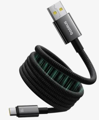 Кабель для зарядки Type-C USB Baseus E0426W01 100W/7.5W 1м в оплетке черный