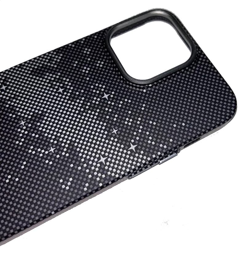 фото Чехол накладка для iphone 16 Pro Max (6.9) карбон пластик с магнитом для magsafe серый