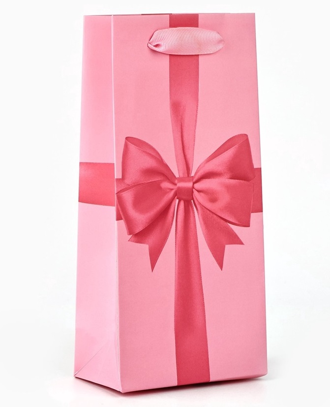 Пакет подарочный ламинированный Розовый бант 10х22х6 см SimaLand 10620777 