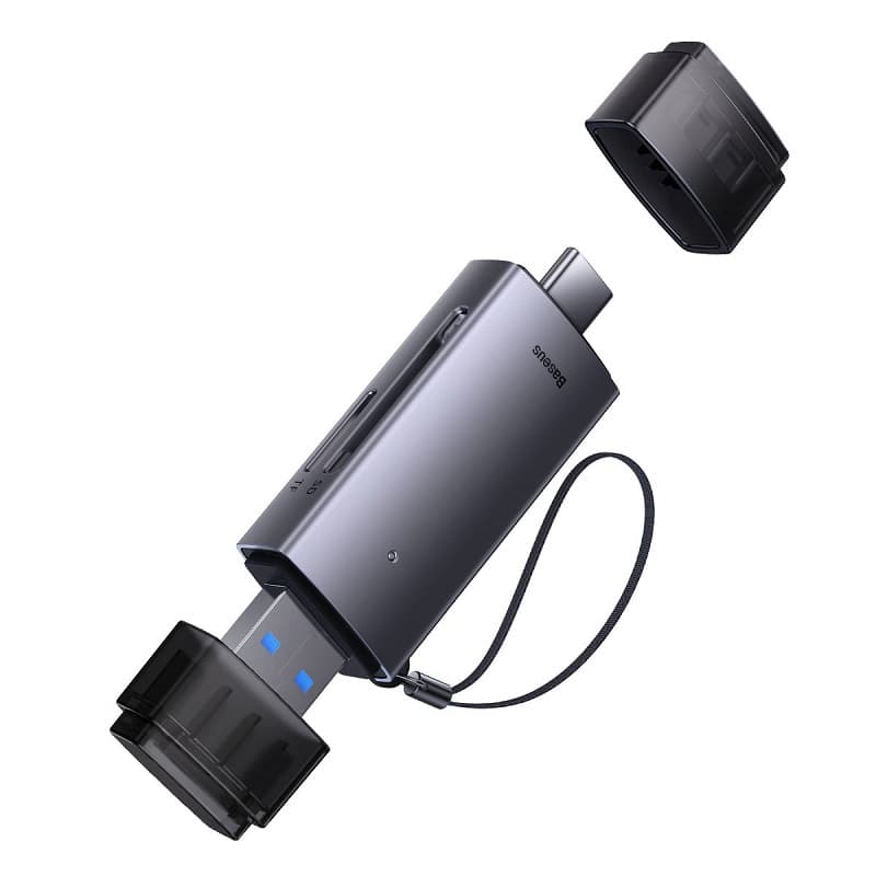 Картридер Baseus Lite card reader для USB 3.0/Type-C USB на SD/TF WKQX060113 серый Картридер Baseus Lite card reader для USB 3.0/Type-C USB на SD/TF WKQX060113 серый