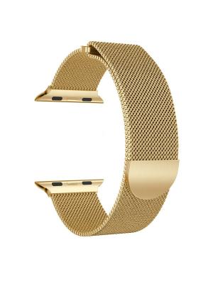 Ремешок для Apple Watch 38/40/41mm inax металлический сетчатый магнитная застежка золото