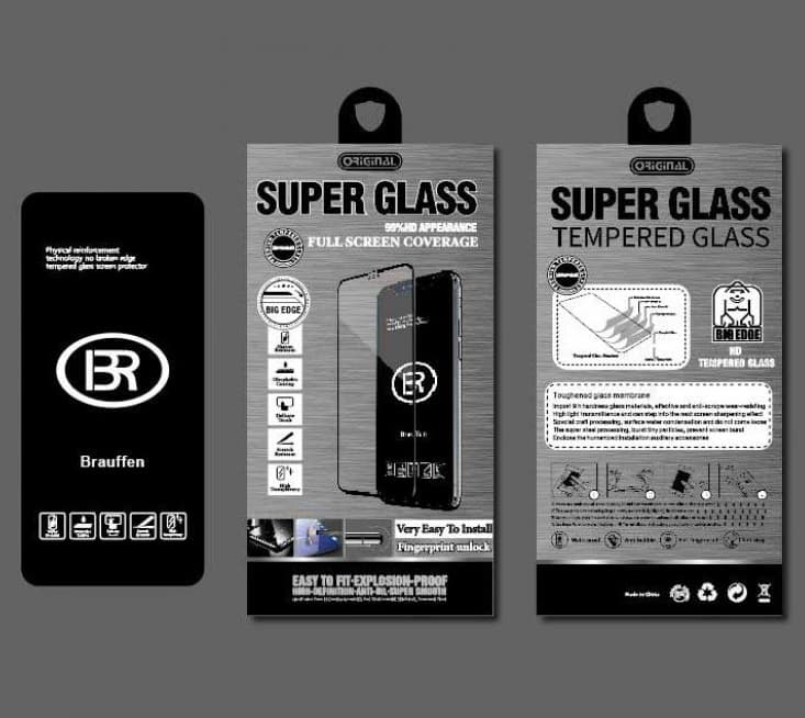 фото Защитное стекло для Realme C55/C65/C67/C75/C71/Narzo 60x/Narzo N55 Brauffen 5D черное (полностью на клею)