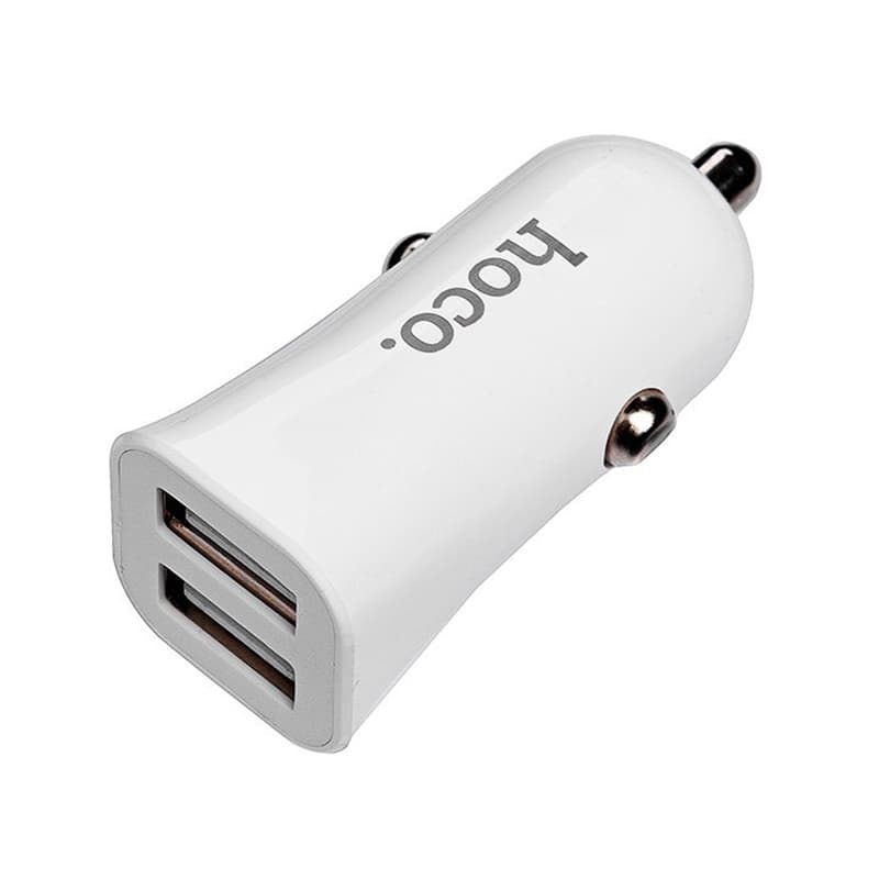 фото Автомобильное зарядное устройство + кабель Micro USB HOCO Z12 2USB 2,4A белый
