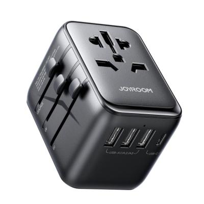 Универсальное зарядное устройство адаптер Joyroom JR-TCW01 17W EU/US/JP/AU/UK Type-C USB-C+3USB 10A черный