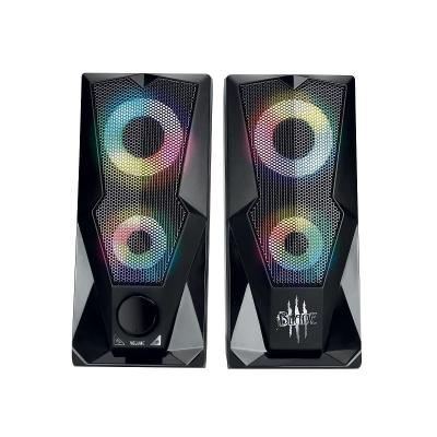 Акустическая система 2,0 Qumo Blade AS001,15ВТ, RGB подсветка USB+3.5 jack, объемное звучание