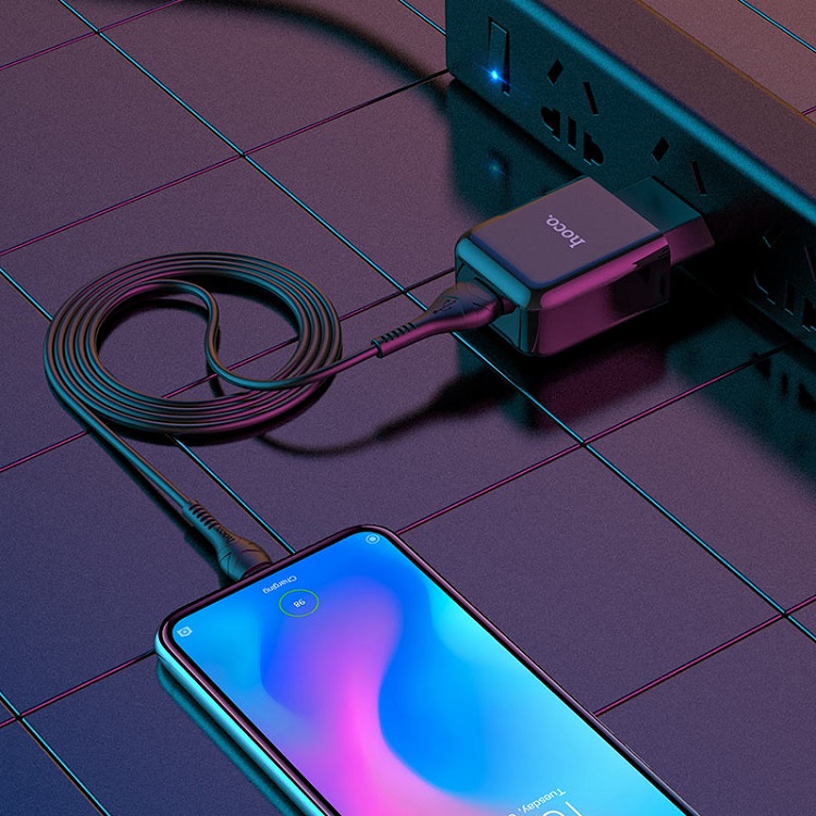 фото Сетевое зарядное устройство + кабель Type-C HOCO N2 1USB 2.1A черный