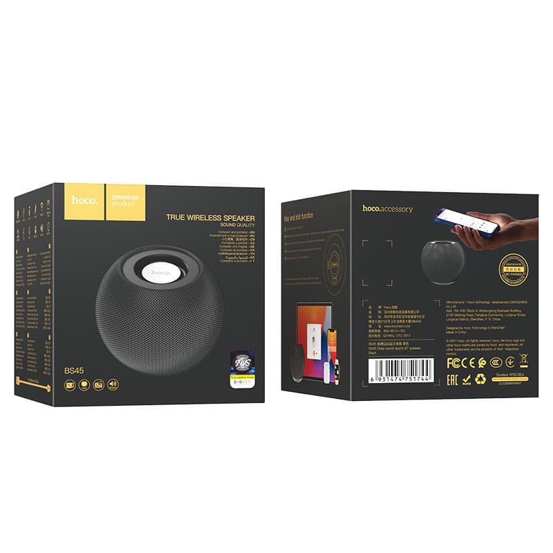 Колонка блютуз HOCO BS45 Deep sound черная 500mAh