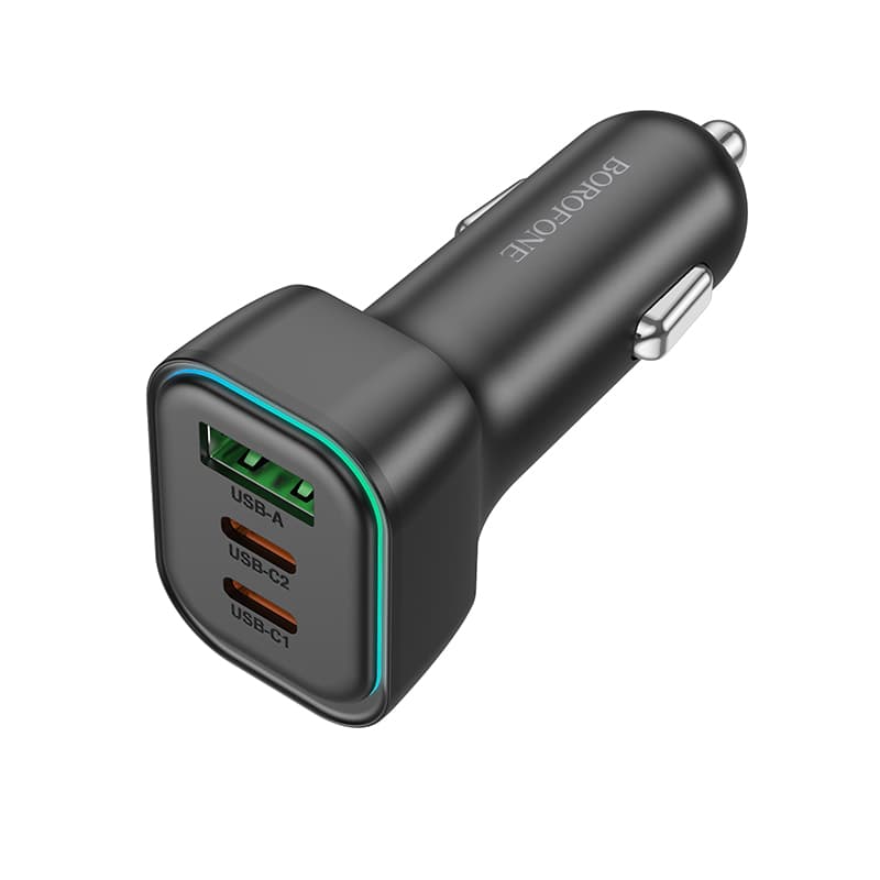 фото Автомобильное зарядное устройство Borofone BZ28C 60W 2PD 30W+USB 18W / 2 Type-C USB-C+USB черное