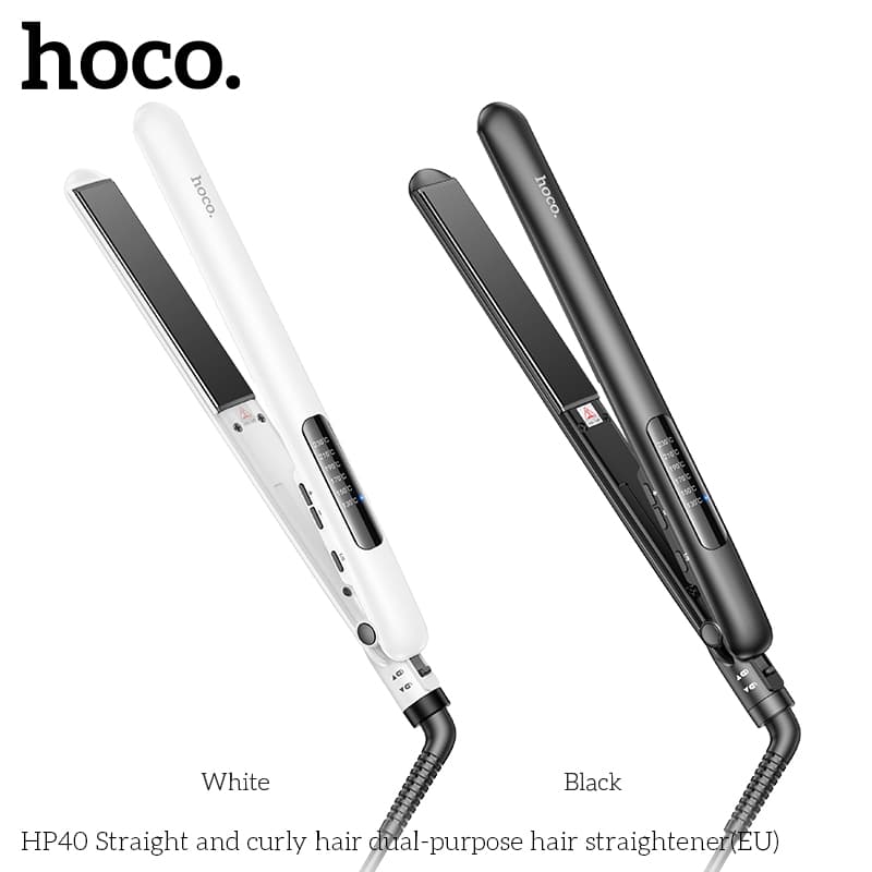 Выпрямитель для волос Hoco HP40 2в1 выпрямление и завивка черный