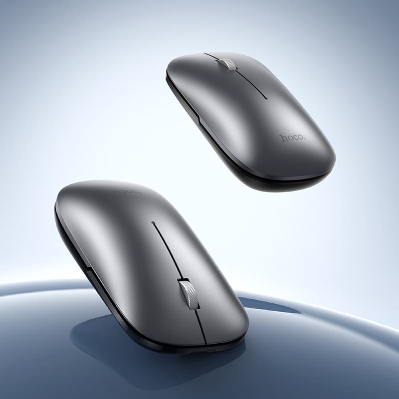 Мышь беспроводная Hoco GM43 двухрежимная 2.4G Bluetooth+USB серая