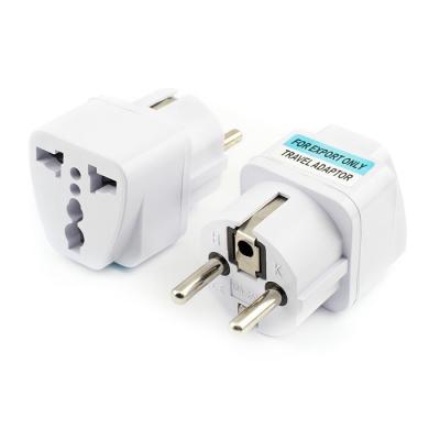 Сетевой переходник адаптер для евророзетки Atcom AT7441 UK/US на евро-розетку EU, белый