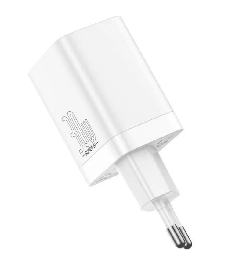 фото Сетевое зарядное устройство Адаптер Блок питания Baseus Super Si Quick 1C PD 30W Type-C USB-C белое CCSUP-J02