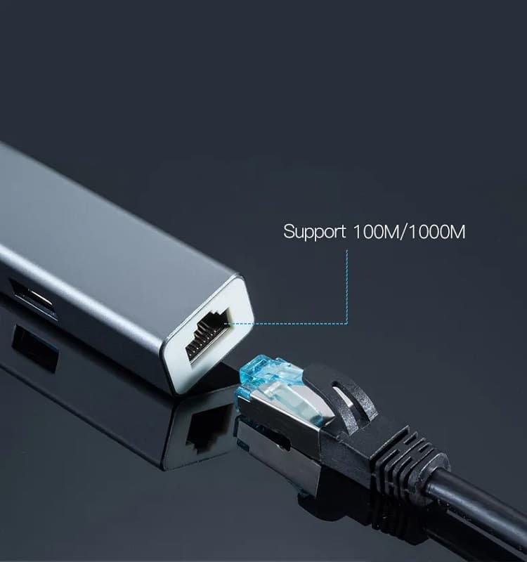 Разветвитель адаптер переходник USB HUB Хаб Onten OTN-5226 4в1 3 порта USB+RJ45 Ethernet 0.2м