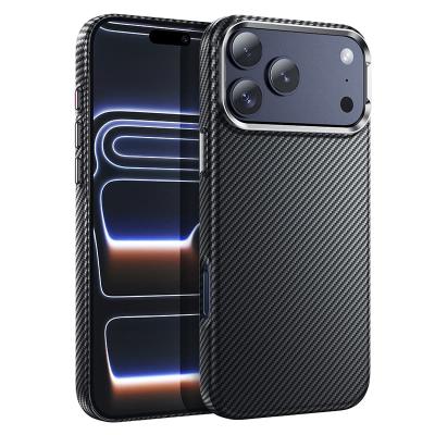 Чехол накладка для iphone 17 Pro Max (6.9) HOCO AS13 Magnetic карбон пластик с магнитом для magsafe черная