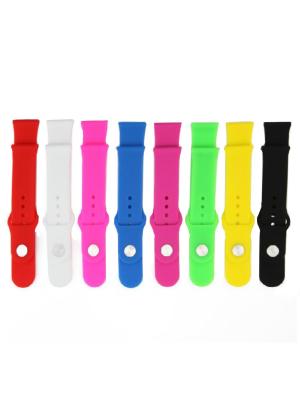 Универсальный ремешок для часов 20мм силиконовый застежка кнопка белый