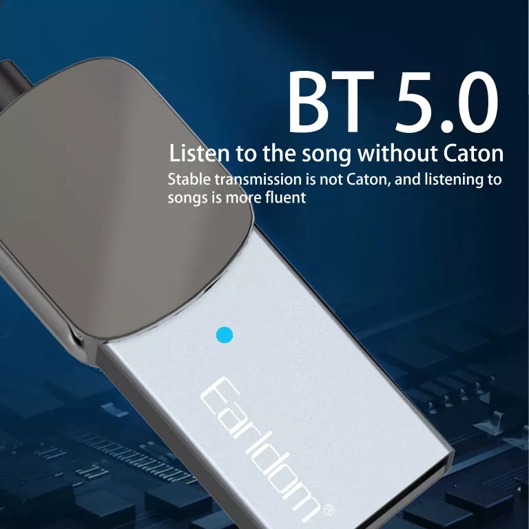 фото Блютуз aux FM трансмиттер bluetooth адаптер ресивер Ealdom ET-M64 черный