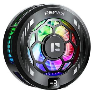 Охлаждающий кулер вентилятор магнитный для смартфона Remax RT-F13 с подсветкой и съемными зажимами черный