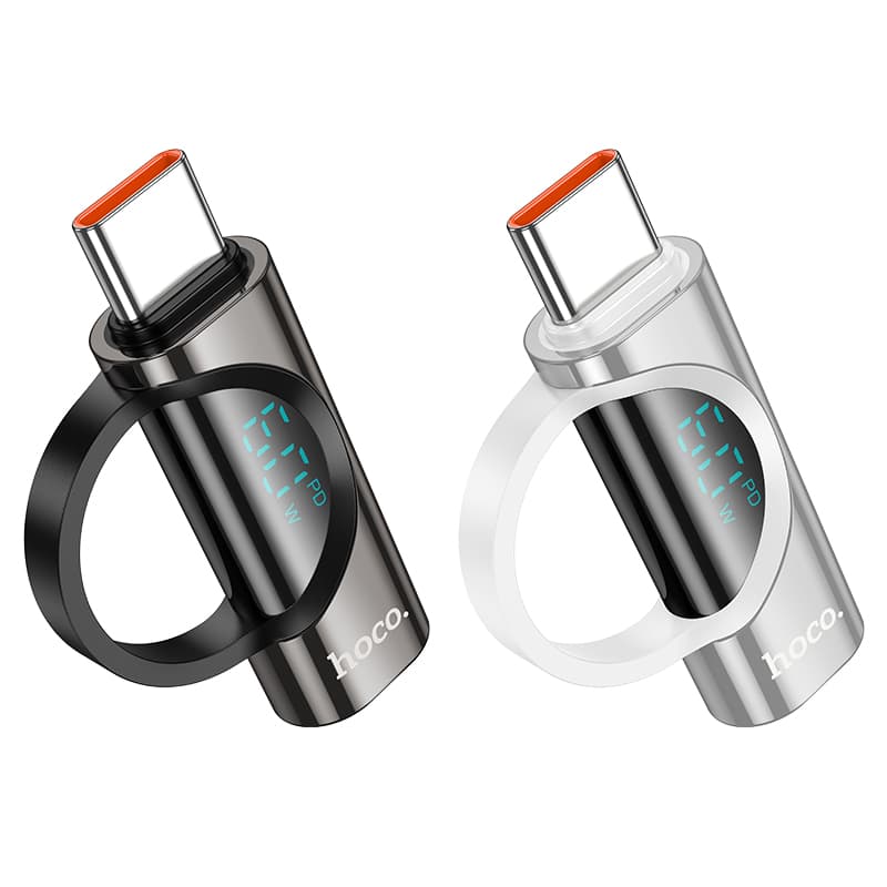 Адаптер переходник с дисплеем с Type-C USB на Lightning HOCO UA32A 60W черный