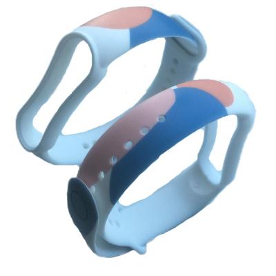 Ремешок для Mi Band 3/Mi Band 4 белый с акварельным принтом