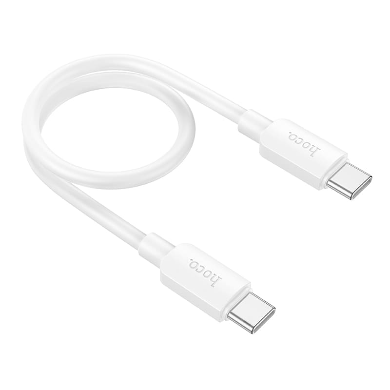Кабель для зарядки Type-C to Type-C HOCO X96 PD 60W 25см 3A силиконовый белый