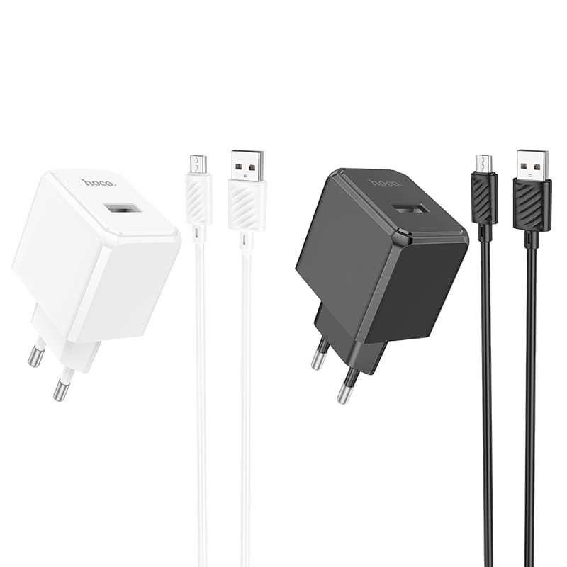 фото Сетевое зарядное устройство + кабель Micro USB HOCO CS11A 1USB 2.1A 1м черный