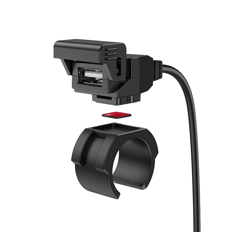 фото Зарядное устройство для телефона с креплением на руль мотоцикла HOCO Z45 USB 2.4A