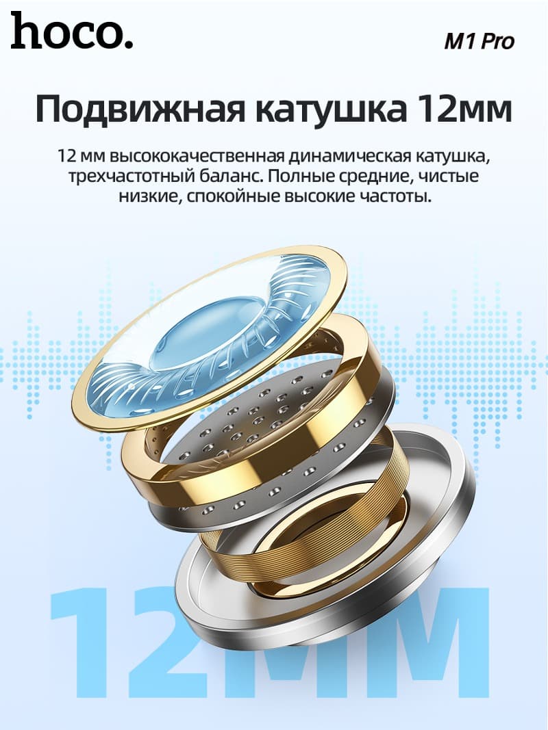 фото Наушники проводные разъем Type-C Hoco M1 Pro белые