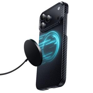 Чехол накладка для iphone 17 Pro Max/18 Pro Max 6.9 HOCO Phantom карбон пластик с магнитом черный