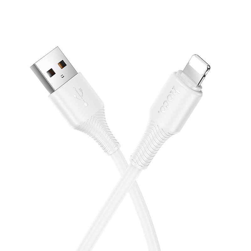 Кабель для зарядки iphone Lightning HOCO X120 2.4A 1м силиконовый белый