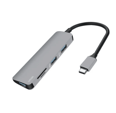 Разветвитель адаптер переходник концентратор Type-C HUB Хаб Onten OTN-9601 док станция 5в1 серый