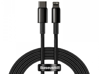 Кабель для зарядки iP Lightning to Type-C PD 20W Baseus Tungsten Gold CATLWJ-A01 2м черный