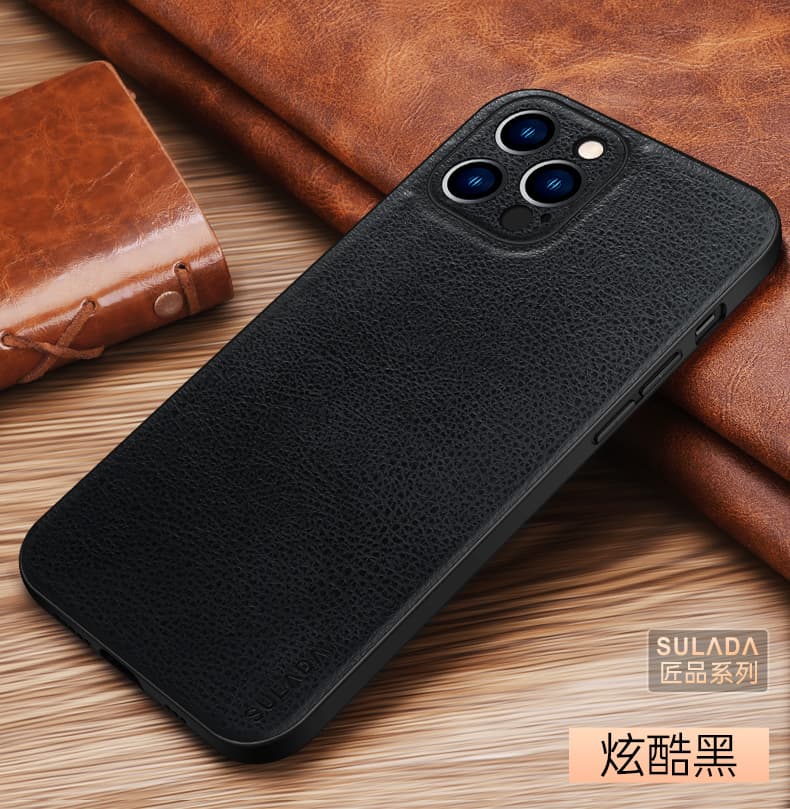 фото Чехол накладка для Huawei Pura 80 SULADA Artisan силикон+пластик под кожу черная