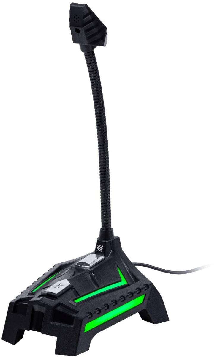 Микрофон компьютерный настольный Игровой стрим DEFENDER  GMC 150 USB, LED, кабель 1,5 м 