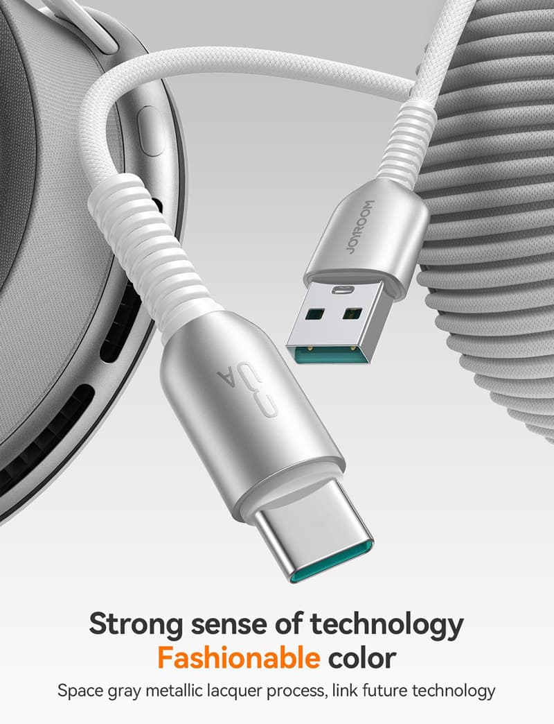 Кабель для зарядки Type-C USB Joyroom S-A51 1.2м 3A в нейлоновой оплетке светло-серый Кабель для зарядки Type-C USB Joyroom S-A51 1.2м 3A в нейлоновой оплетке светло-серый